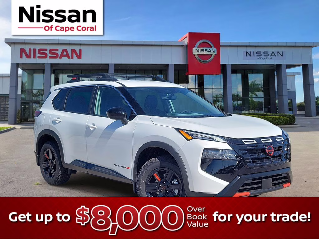 2026 Everest White Pearl Tricoat Nissan Rogue Rock Creek AWD SUV
