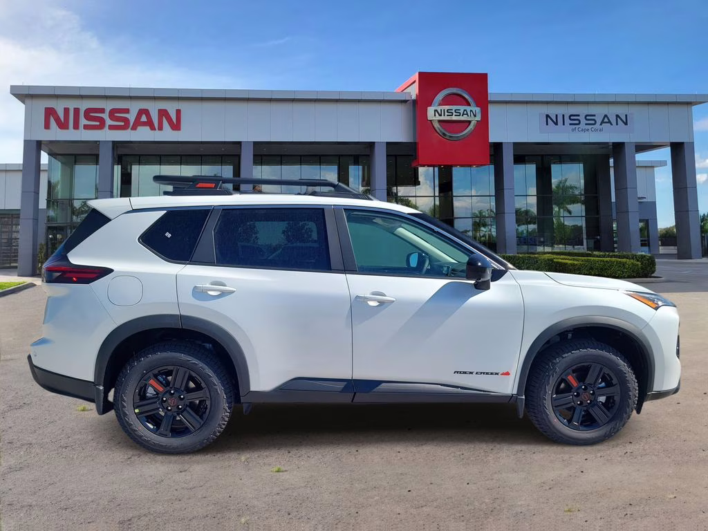 2026 Everest White Pearl Tricoat Nissan Rogue Rock Creek AWD SUV