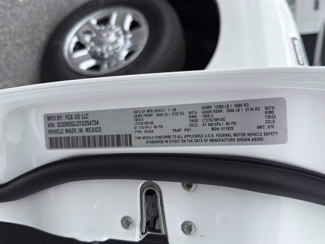 2026 Bright White Clearcoat Ram 3500 Tradesman 4X4 Truck