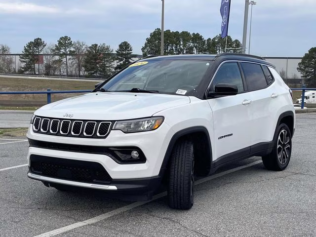 2024 Bright White Clearcoat Jeep Compass Limited 4X4 SUV