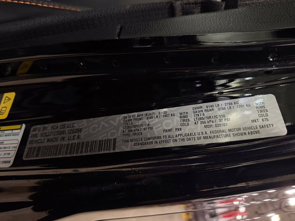 2022 Black Clearcoat Jeep Gladiator Mojave 4x4 4X4 Truck