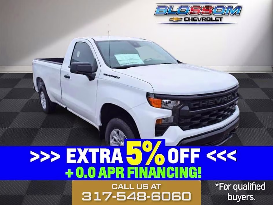 2026 Summit White Chevrolet Silverado 1500 WT 4X4 Truck