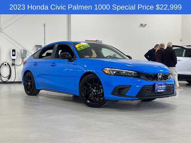 2023 Boost Blue Pearl Honda Civic Sport FWD Hatchback