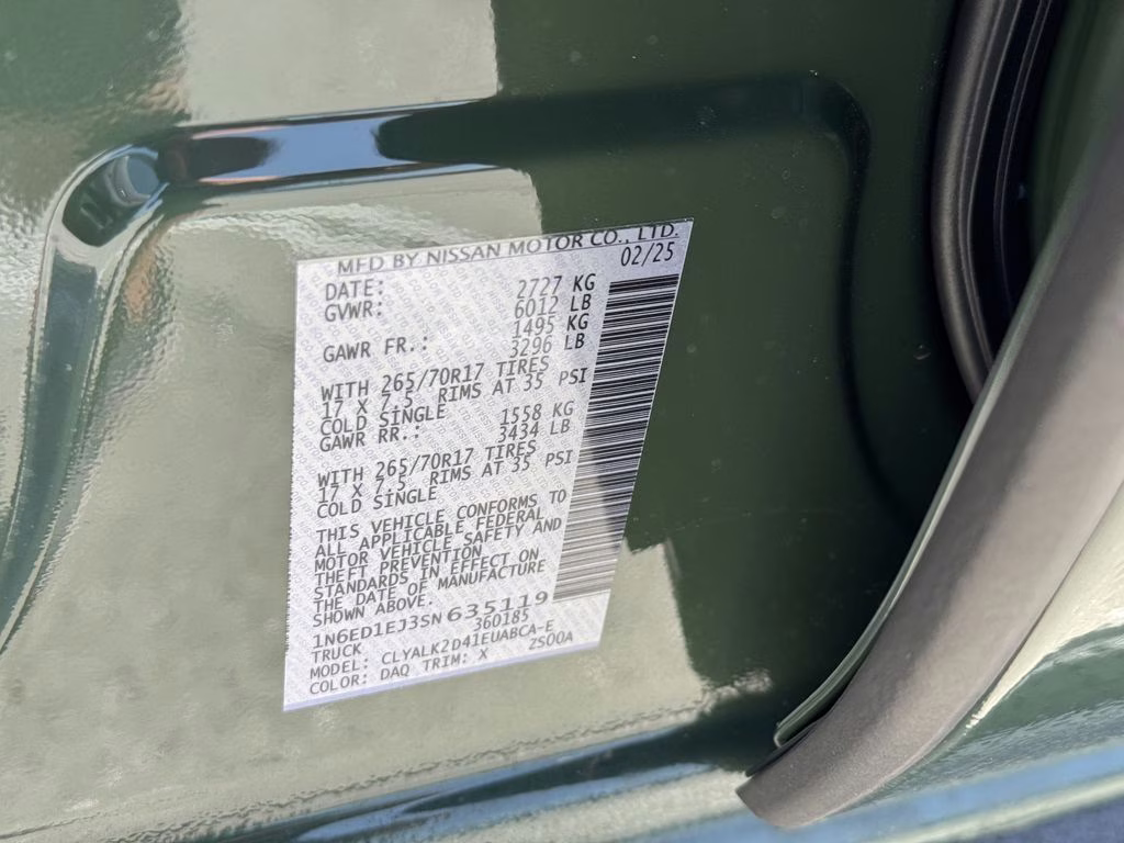 2025 Tactical Green Metallic Nissan Frontier PRO-X RWD Truck