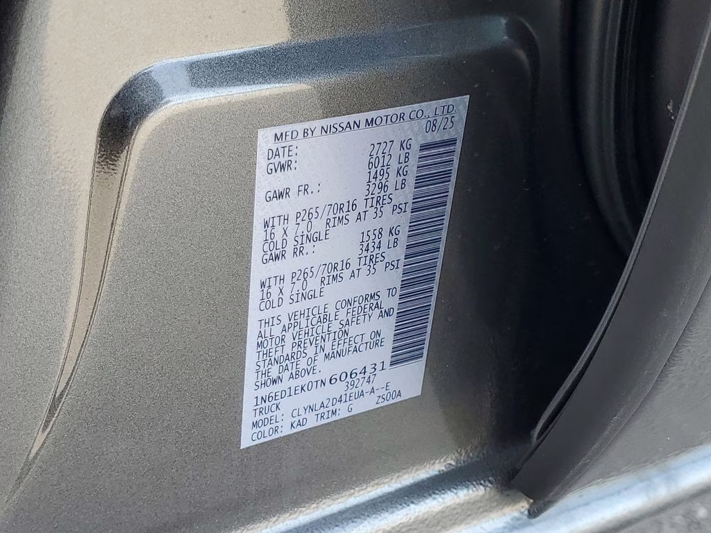 2026 Gun Metallic Nissan Frontier S 4X4 Truck