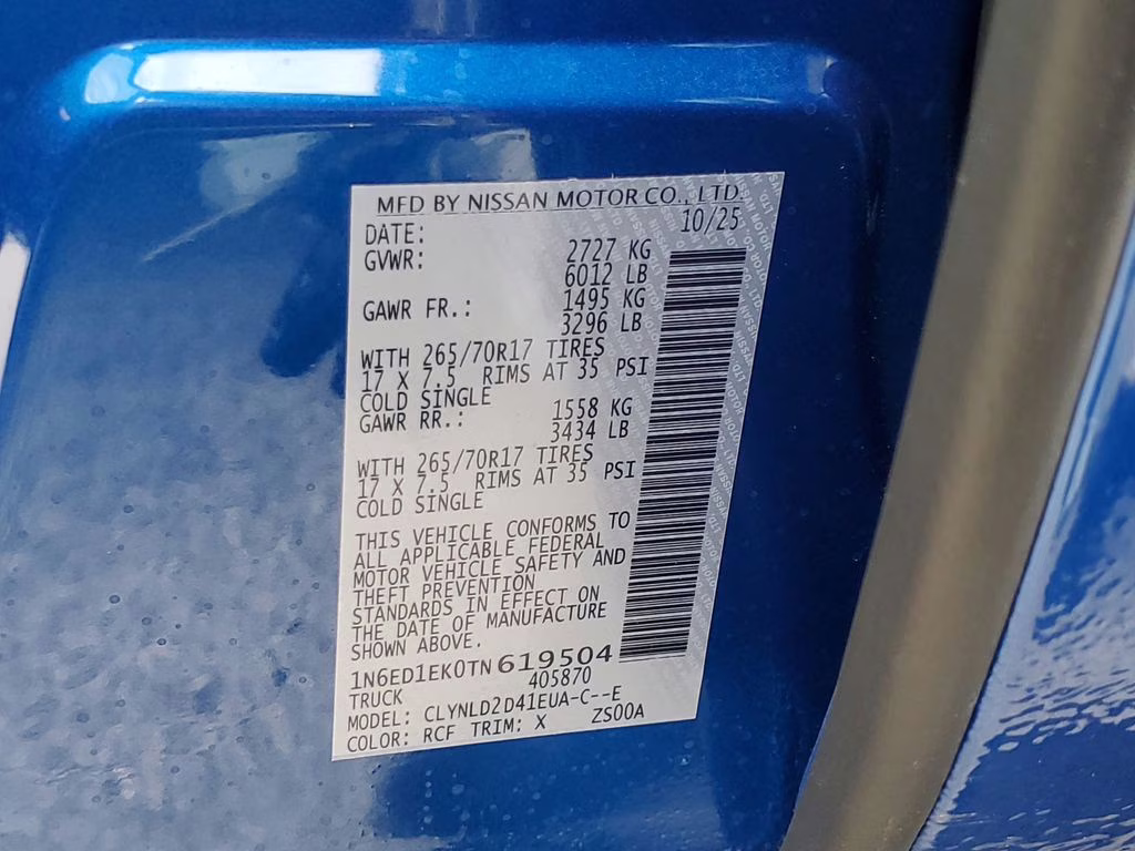 2026 Bluestone Pearl Nissan Frontier PRO-4X 4X4 Truck