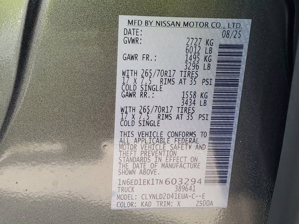 2026 Gun Metallic Nissan Frontier PRO-4X 4X4 Truck