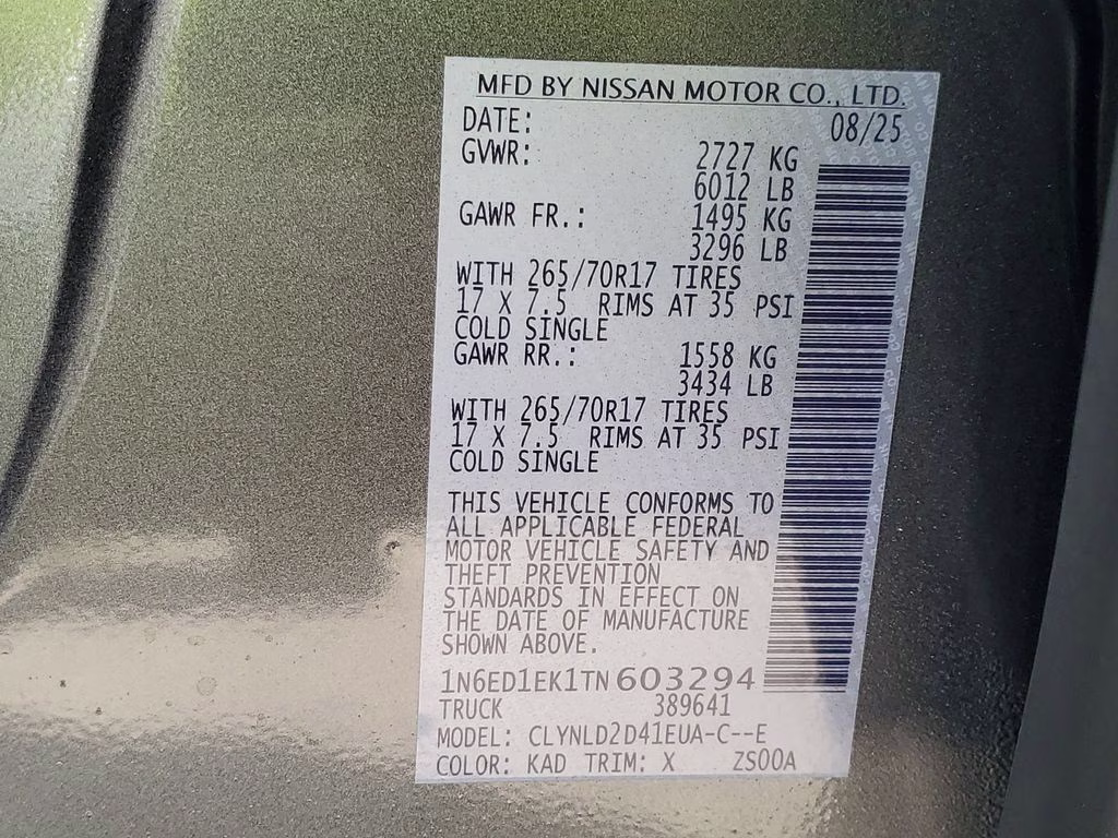 2026 Gun Metallic Nissan Frontier PRO-4X 4X4 Truck