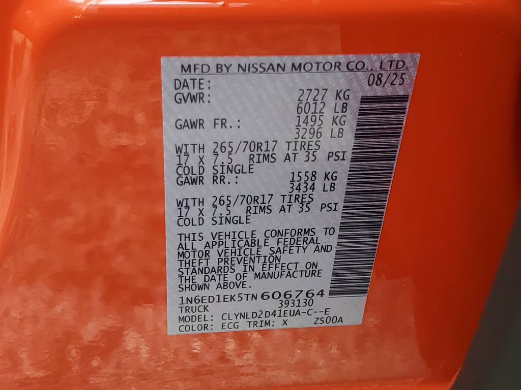 2026 Afterburn Orange Nissan Frontier PRO-4X 4X4 Truck