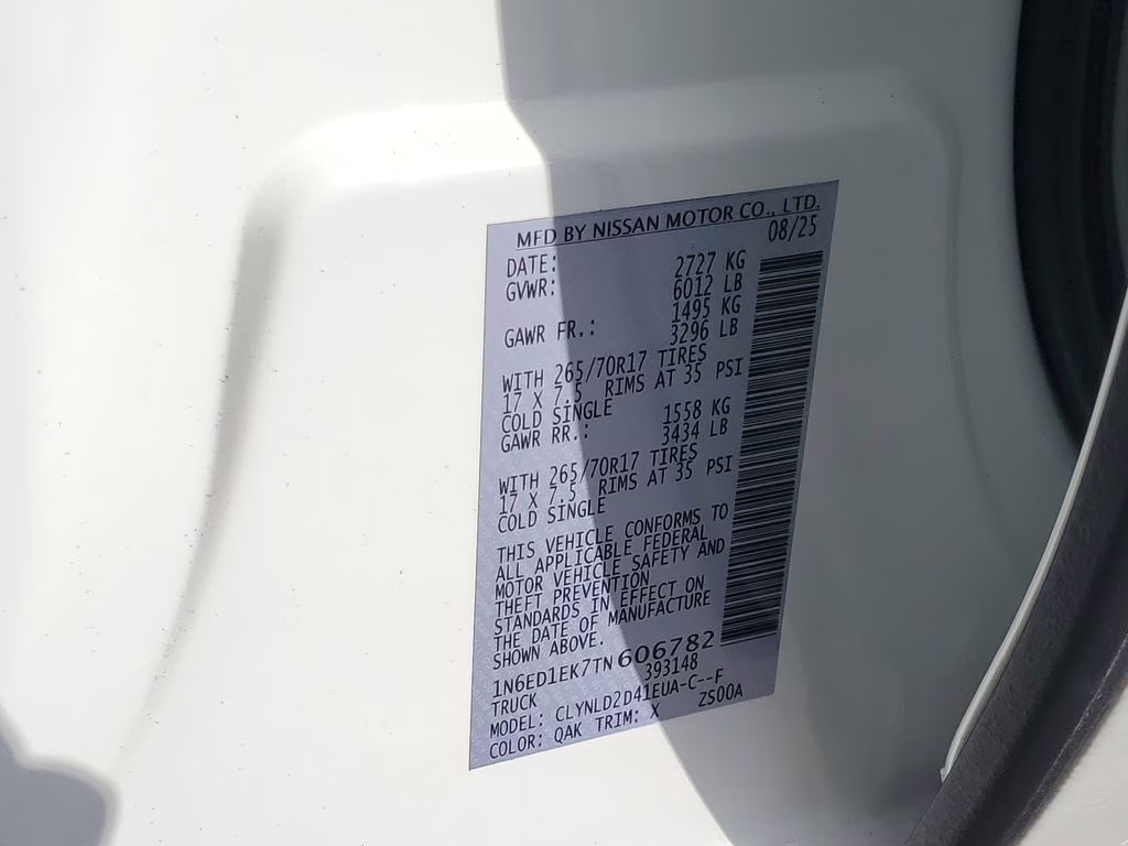 2026 Glacier White Nissan Frontier PRO-4X 4X4 Truck