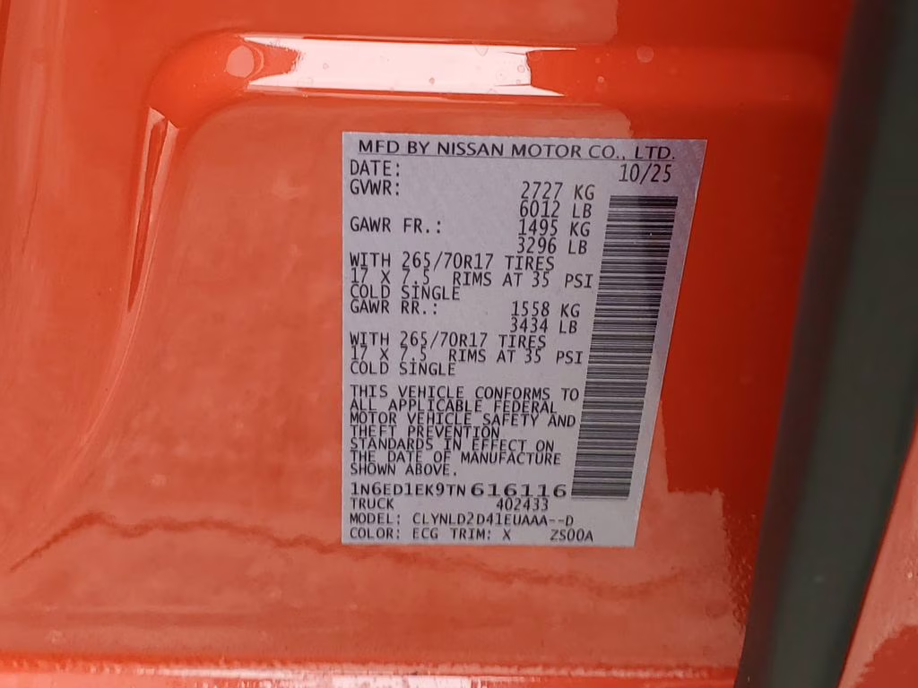 2026 Afterburn Orange Nissan Frontier PRO-4X 4X4 Truck