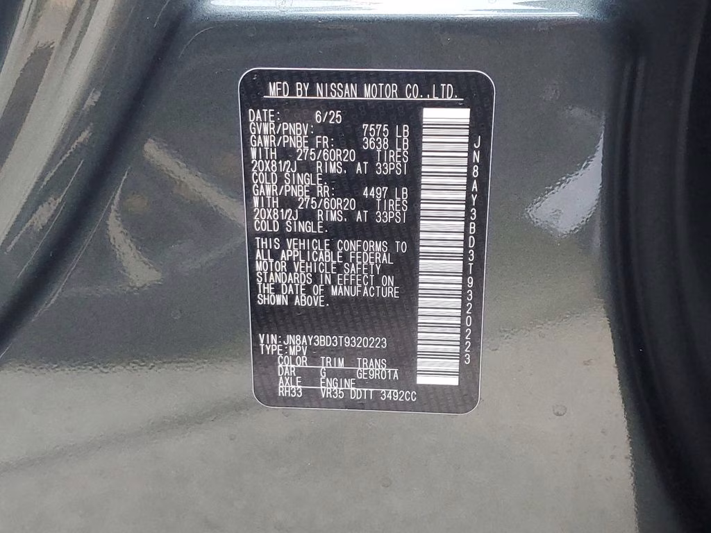 2026 Alpine Metallic Nissan Armada SL RWD SUV