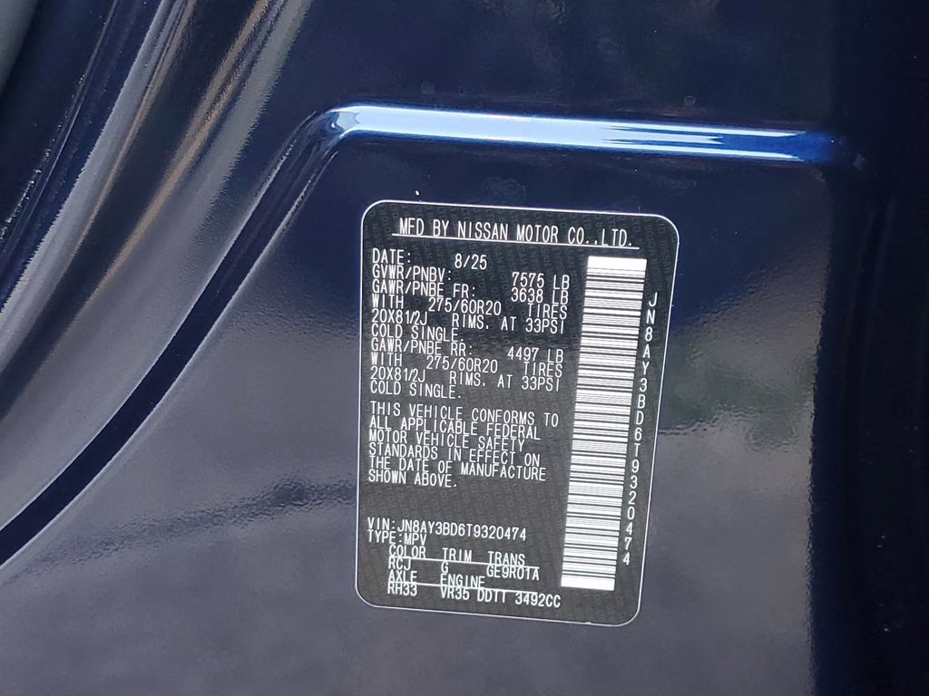 2026 Deep Ocean Blue Pearl Nissan Armada SL RWD SUV