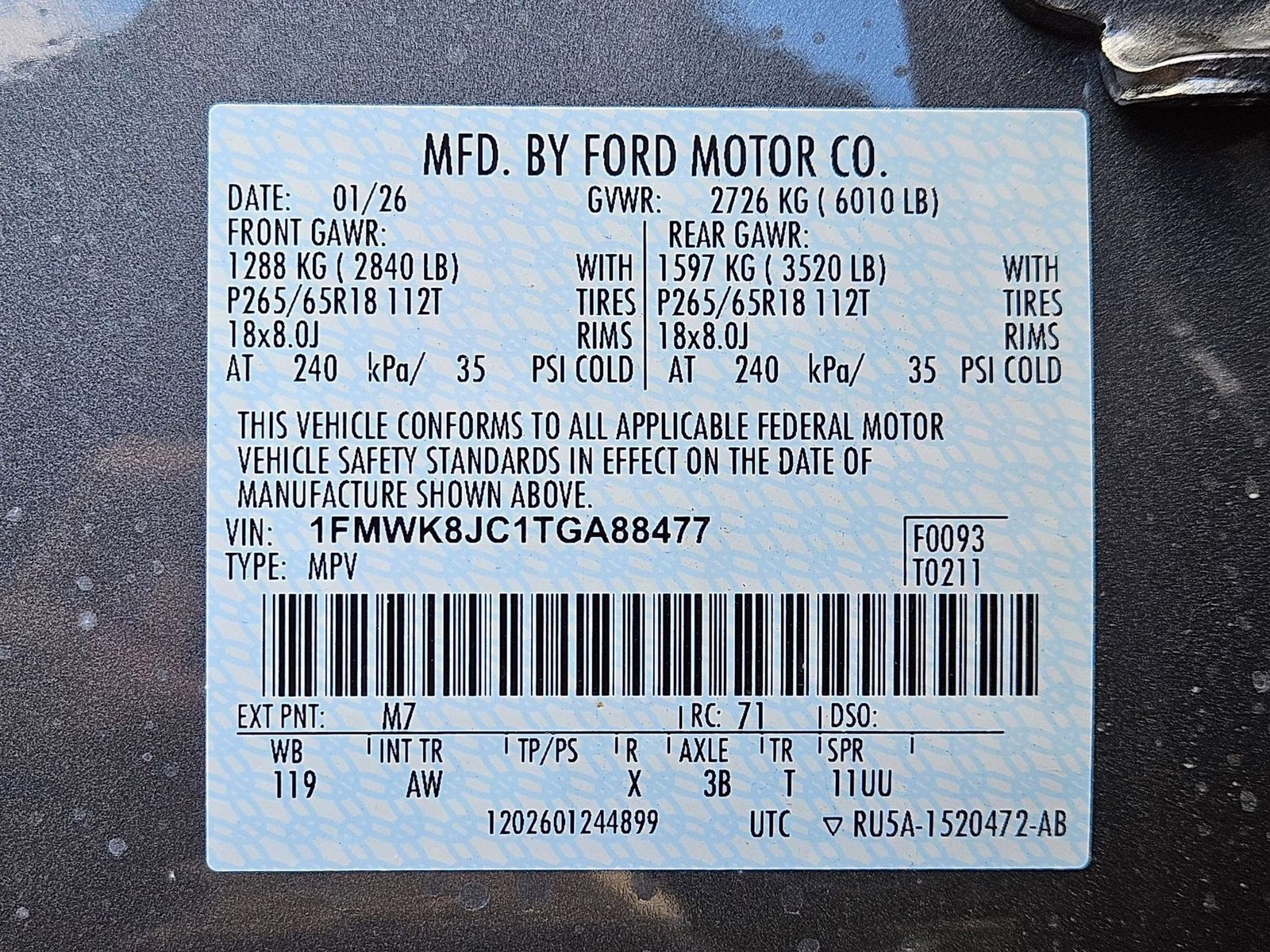 2026 Gray Metallic Ford Explorer Tremor 4X4 SUV