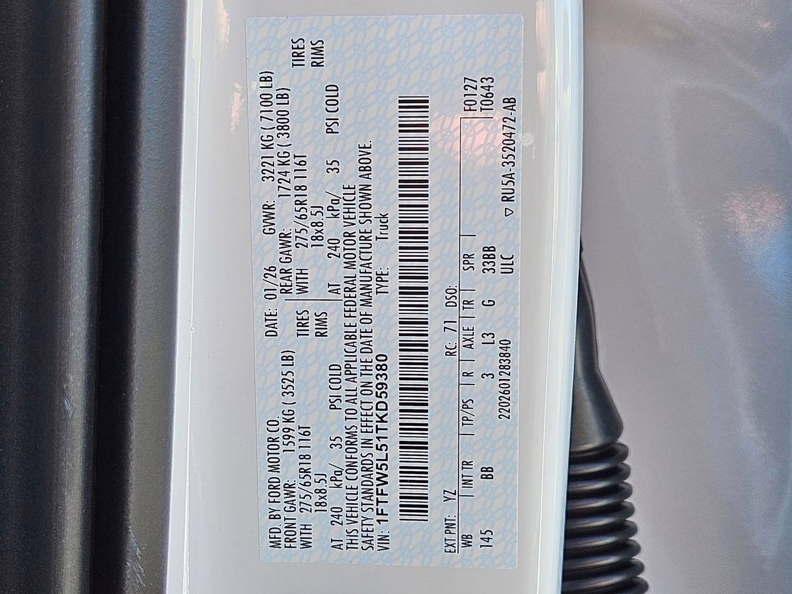 2026 Oxford White Ford F-150 Lariat 4X4 Truck