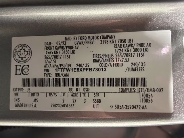 2023 Iconic Silver Metallic Ford F-150 XLT 4X4 Truck