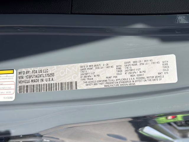 2026 Anvil Clearcoat Jeep Gladiator Sport 4X4 Truck