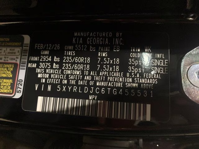 2026 Ebony Black Kia Sorento S AWD SUV