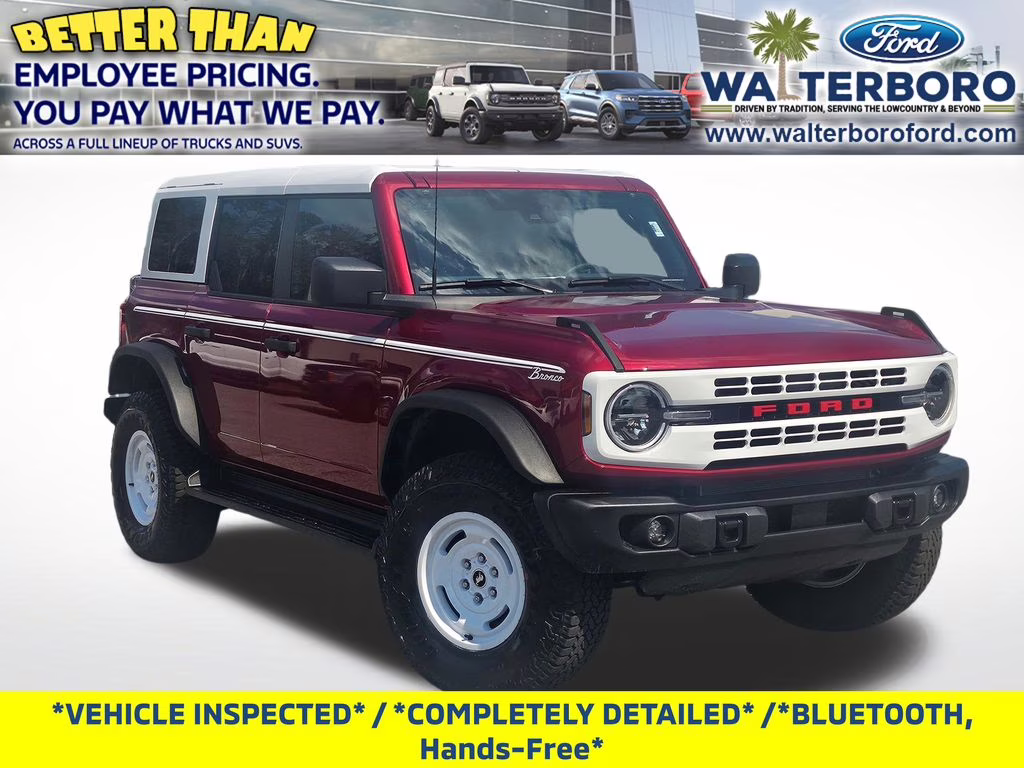 2026 Ruby Red Metallic Tinted Clearcoat Ford Bronco Heritage Edition 4X4 SUV