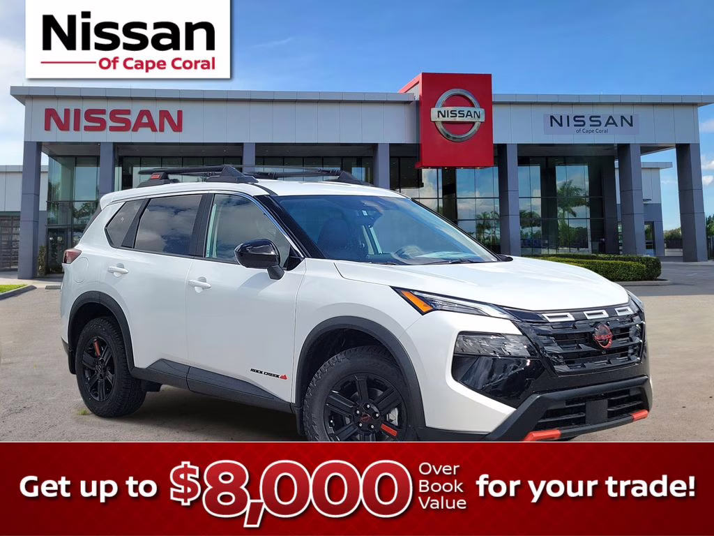 2026 Everest White Pearl Tricoat Nissan Rogue Rock Creek AWD SUV