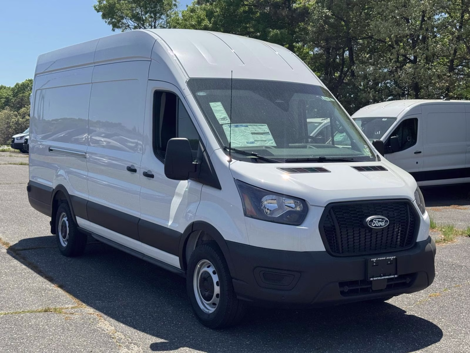 2026 Oxford White Ford Transit Cargo Van T-350 148 EL Hi Rf 9500 GVWR RWD RWD Van