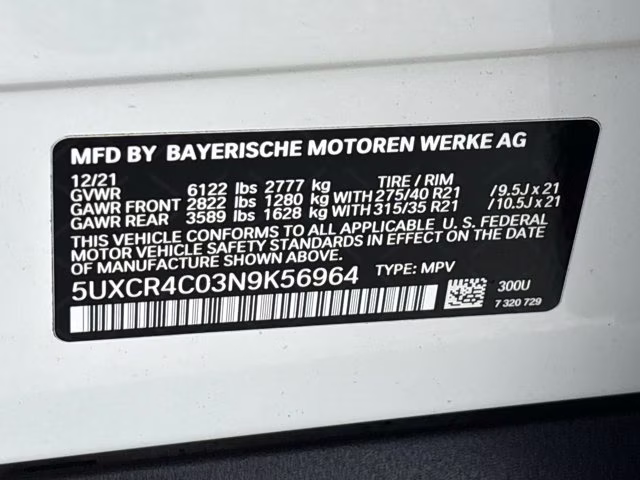 2022 Alpine White BMW X5 sDrive40i RWD SUV