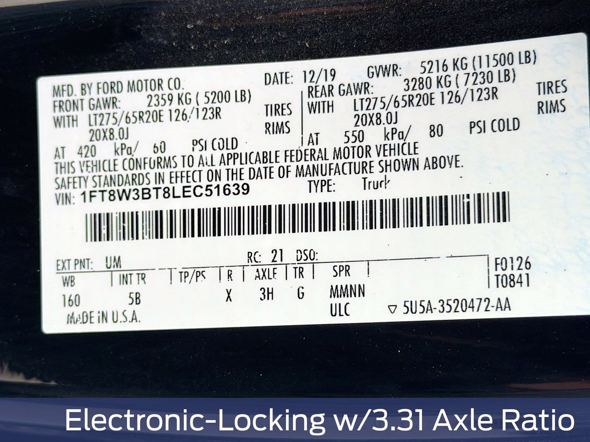 2020 Agate Black Metallic Ford Super Duty F-350 SRW Lariat 4X4 Truck