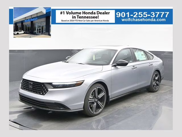 2026 Solar Silver Metallic Honda Accord Hybrid Sport FWD Sedan