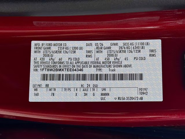 2026 Ruby Red Metallic Tinted Clearcoat Ford Super Duty F-250 SRW Bozard Built 4X4 Truck