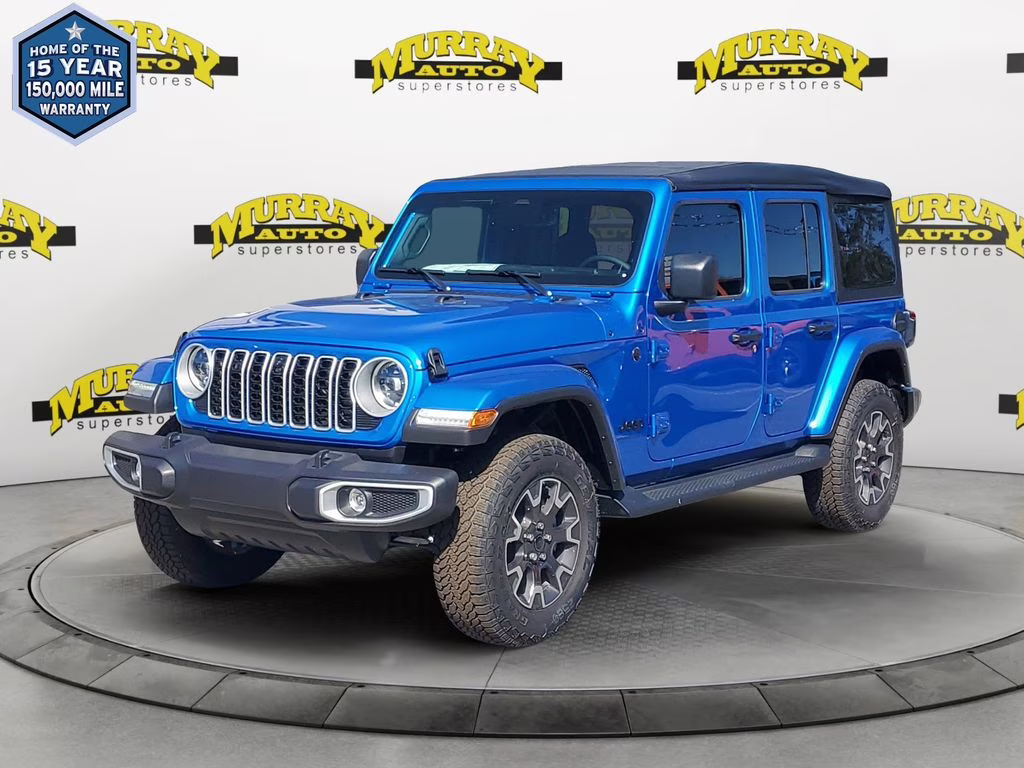 2025 Hydro Blue Pearl Coat Jeep Wrangler Sahara 4X4 SUV