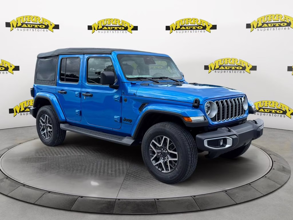 2025 Hydro Blue Pearl Coat Jeep Wrangler Sahara 4X4 SUV