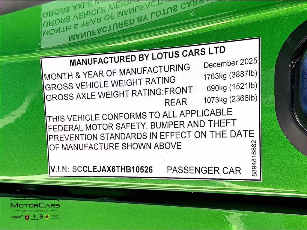 2026 EOS Green Lotus Emira V6 SE Racing Line RWD Coupe