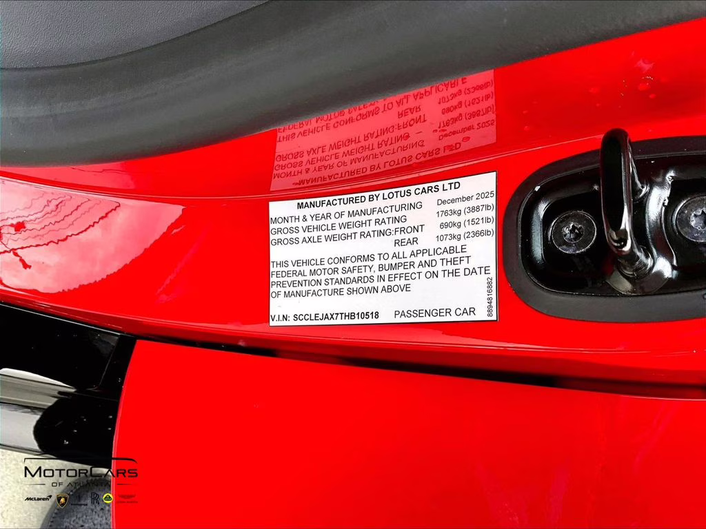 2026 Vivid Red Lotus Emira V6 SE RWD Coupe