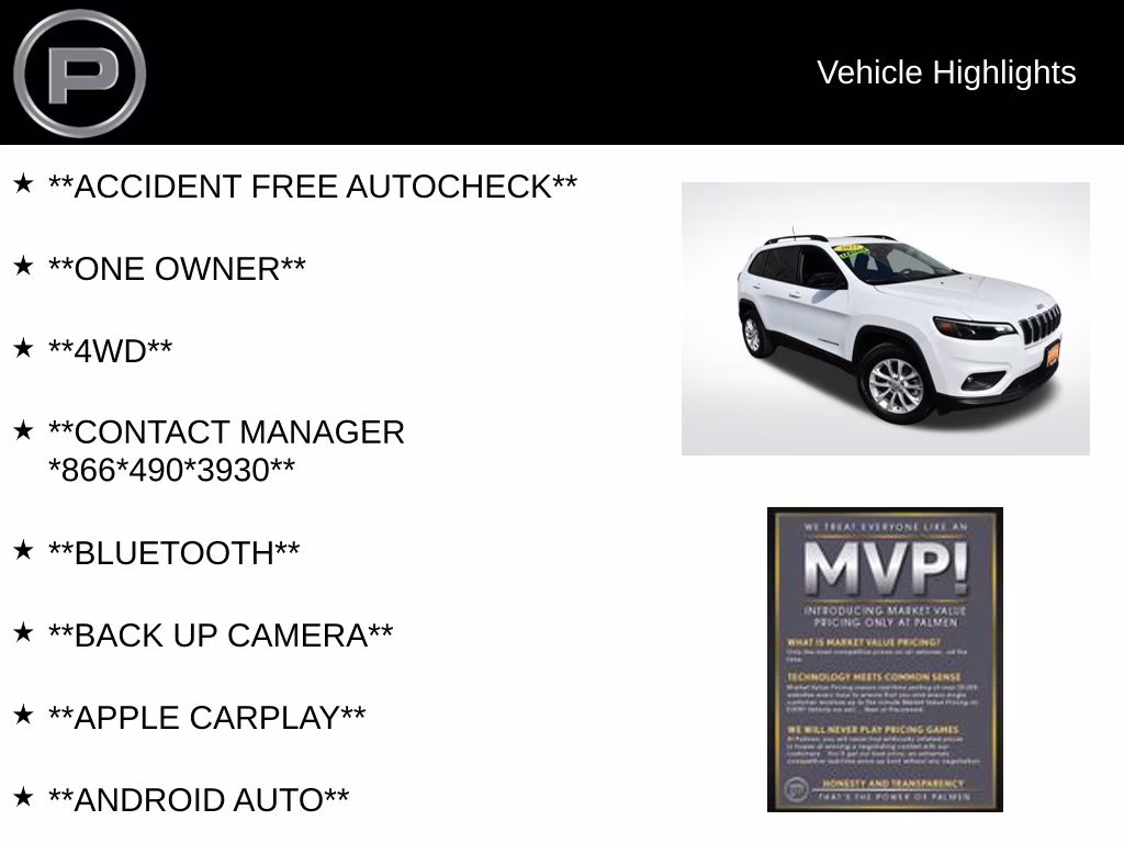 2022 Bright White Clearcoat Jeep Cherokee Latitude Lux 4X4 SUV