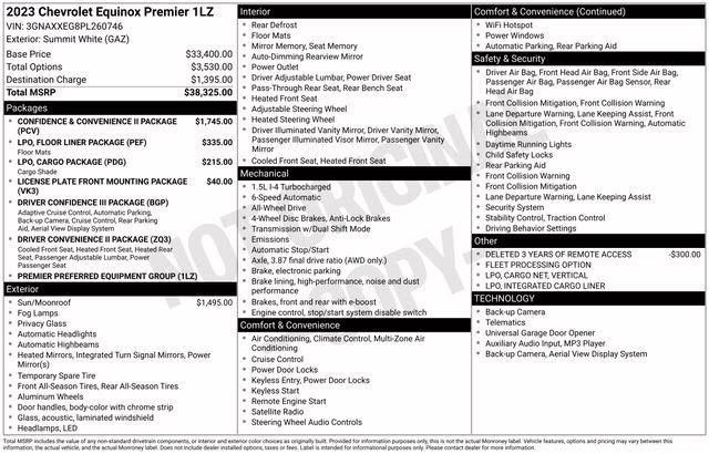 2023 Summit White Chevrolet Equinox Premier AWD SUV