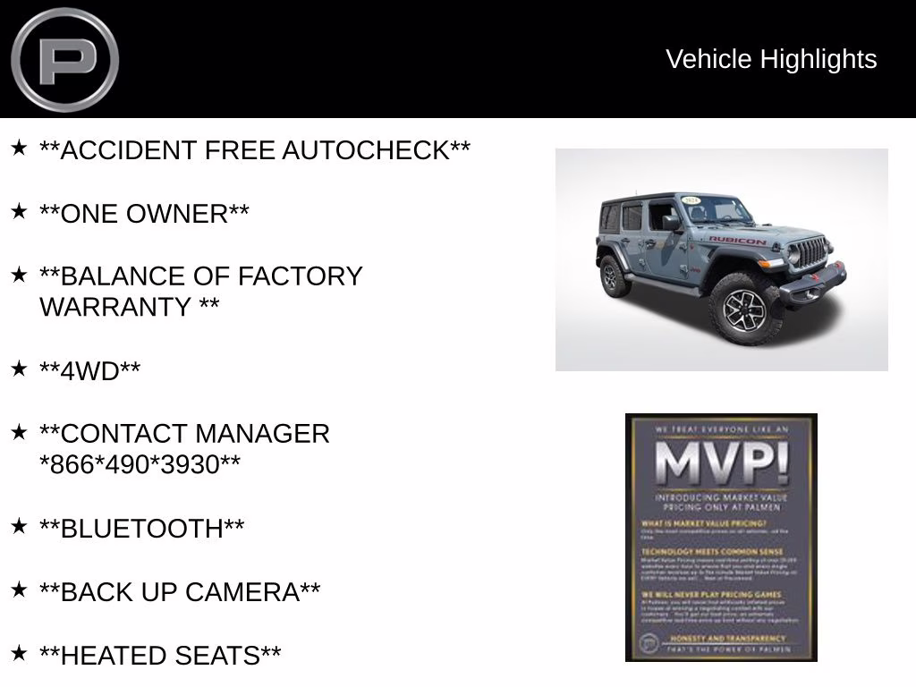 2024 Anvil Clear Coat Jeep Wrangler Rubicon 4X4 SUV