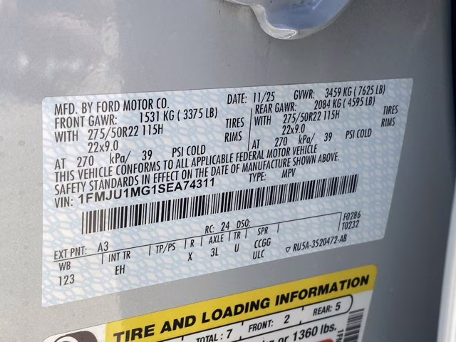 2025 Space Silver Metallic Ford Expedition Platinum 4X4 SUV