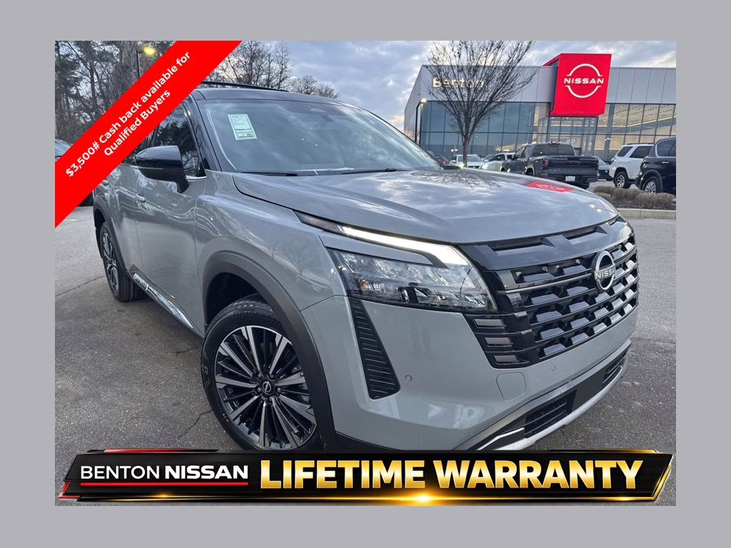 2026 Boulder Gray/Super Black Nissan Pathfinder Platinum 4X4 SUV