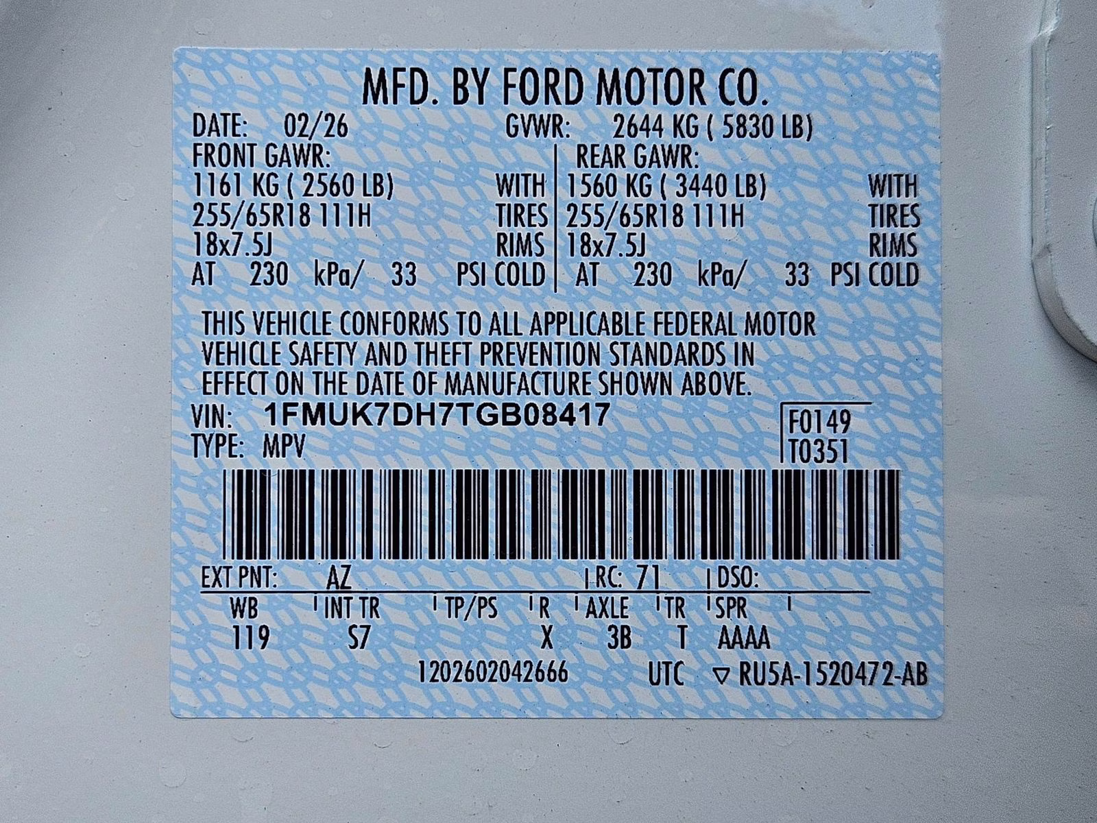 2026 White Metallic Ford Explorer Active RWD SUV