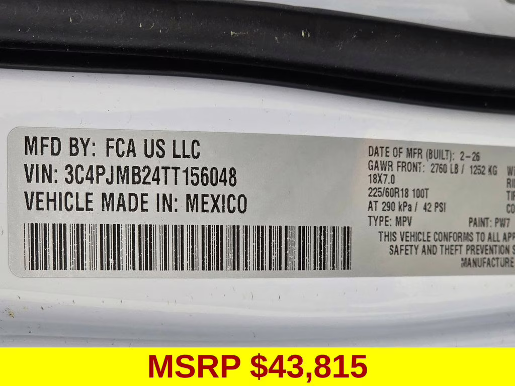 2026 Bright White Clearcoat Jeep Cherokee Limited 4X4 SUV