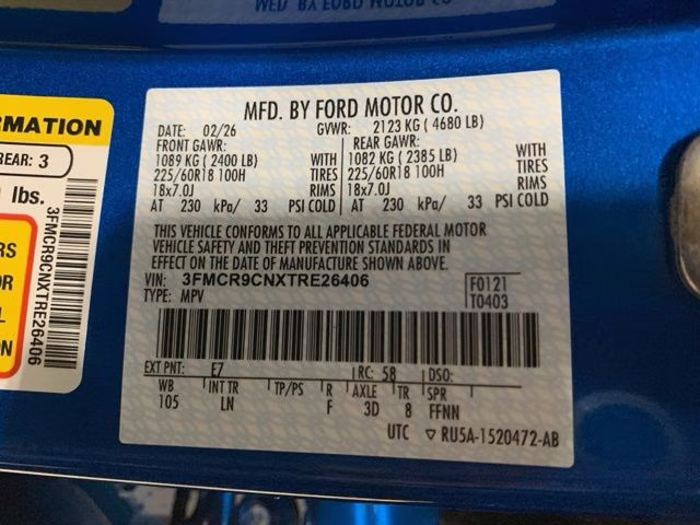 2026 Velocity Blue Metallic Ford Bronco Sport Outer Banks 4X4 SUV