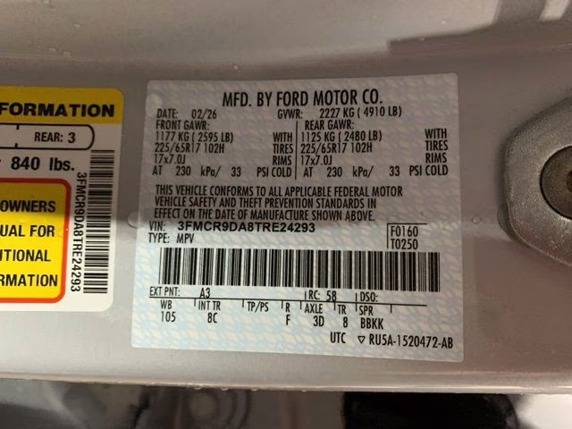 2026 Space White Metallic Ford Bronco Sport Badlands 4X4 SUV