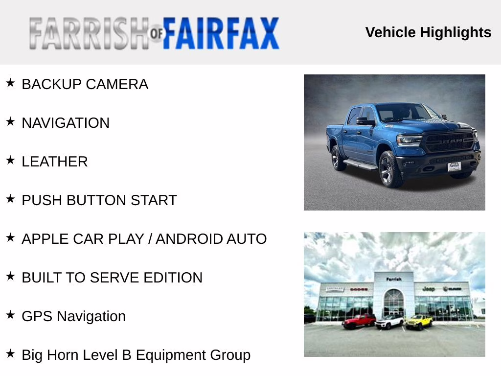 2024 Night Edge Blue Ram 1500 Big Horn/Lone Star BUILT TO SERVE 4X4 Truck