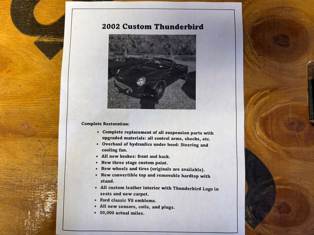 2002 Red Ford Thunderbird Base RWD Convertible