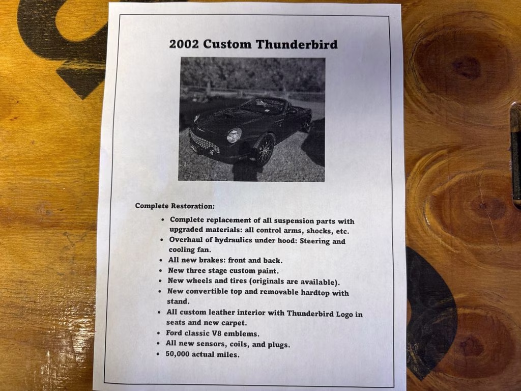 2002 Red Ford Thunderbird Base RWD Convertible