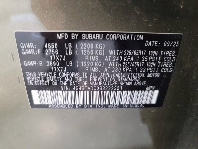 2025 Autumn Green Metallic Subaru Outback Premium AWD SUV