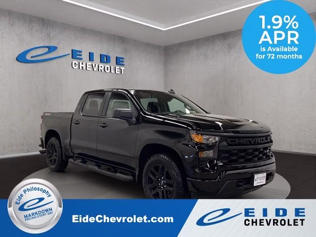 2026 Black Chevrolet Silverado 1500 Custom 4X4 Truck