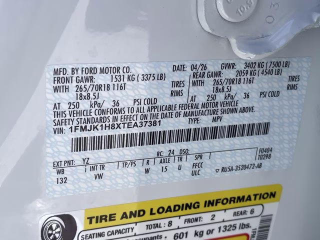 2026 Oxford White Ford Expedition Max Active RWD SUV