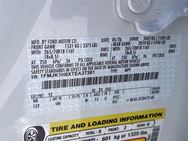 2026 Oxford White Ford Expedition Max Active RWD SUV
