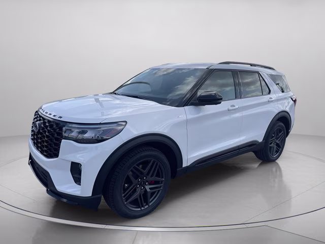 2026 Star White Metallic Tri-Coat Ford Explorer ST-Line RWD SUV